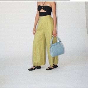 Selva Negra rita pant in matcha linen 2/4